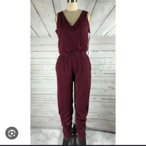 Calvin Klein Deep Red Tie Dye Acid Wash Jumpsuit